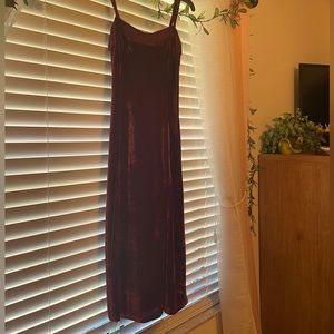 Maroon Velvet Slip Dress